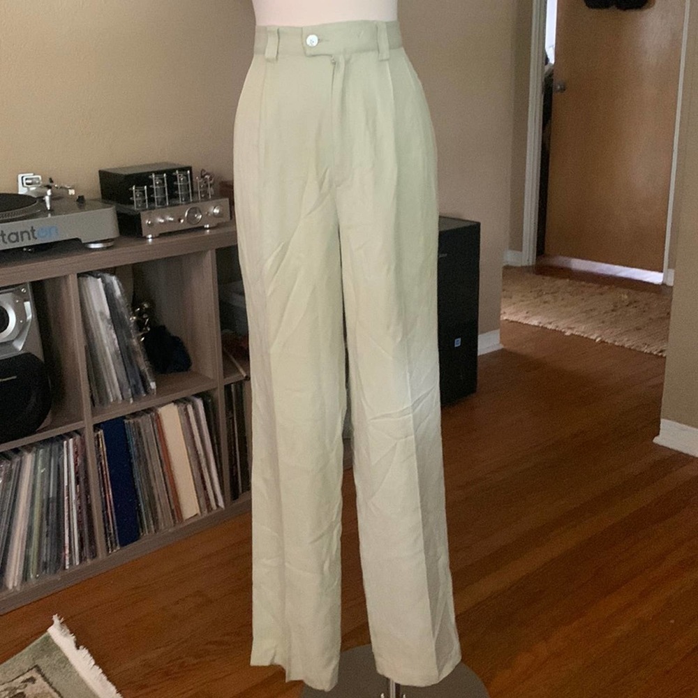 Tommy Bahama 100% Silk High Waisted Pleated Trousers